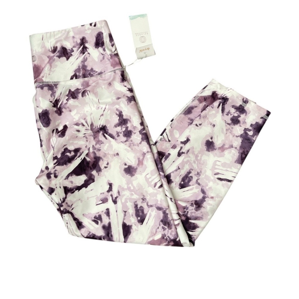 Balance Collection Leggings Womens XL Purple Wild Plum Tie Dye High Rise NWT